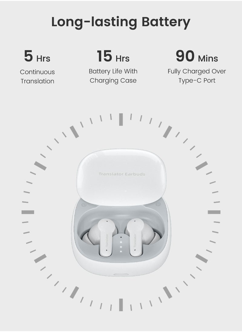Generic - Professional Earbuds Smart Translator Headphones Intelligent Voice Translation Headset Binaural Simultaneous Translation 144 Languages & Accents Translation Music and Calling with APP Fit iOS &Android - Image 1