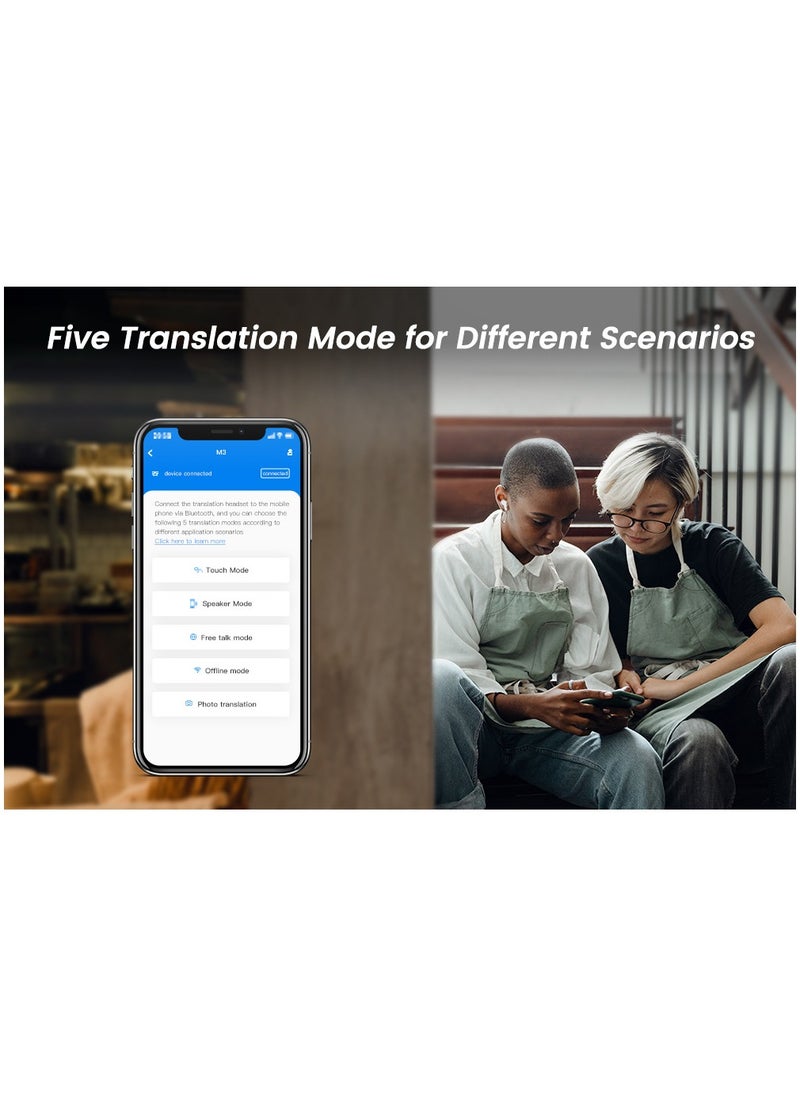 Generic - Professional Earbuds Smart Translator Headphones Intelligent Voice Translation Headset Binaural Simultaneous Translation 144 Languages & Accents Translation Music and Calling with APP Fit iOS &Android - Image 1