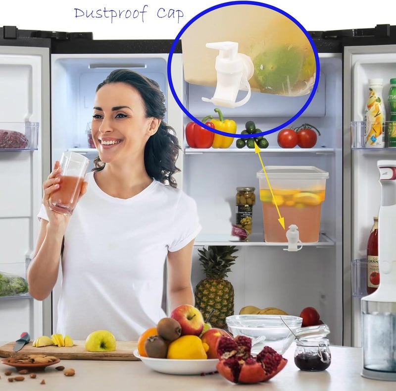 BEWBBAT 4 Pack 1.3 Gallon Drink Dispenser with Spigot for Fridge, Leakproof Plastic Water Container Fridge Beverage Dispenser Ice Juice Dispenser with Spigot for Home Party Restaurant Bar Buffet - Image 5