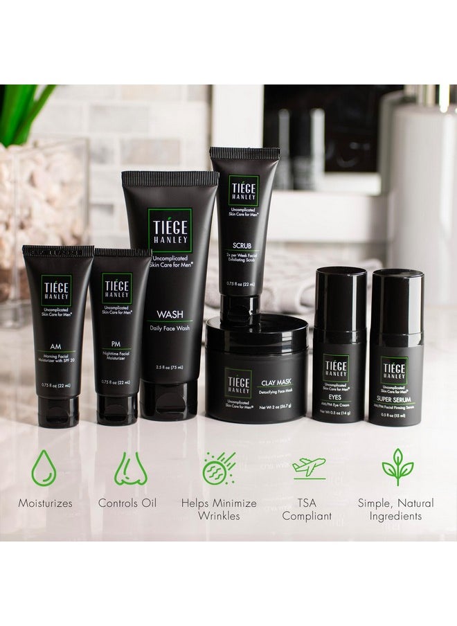 tiege hanley - Tiege Hanley Mens Skin Care Set, Revitalization Skin Care Routine for Men (System Level 4) - Men's Skincare Set for Fine Lines Includes Face Wash, Scrub, Moisturizer, Eye Cream, Face Serum, Clay Mask - Image 1