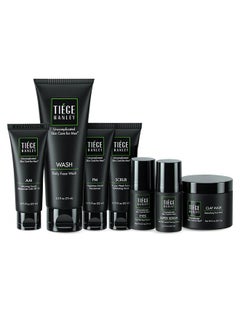 tiege hanley Tiege Hanley Mens Skin Care Set, Revitalization Skin Care Routine for Men (System Level 4) - Men's Skincare Set for Fine Lines Includes Face Wash, Scrub, Moisturizer, Eye Cream, Face Serum, Clay Mask  - Image 1