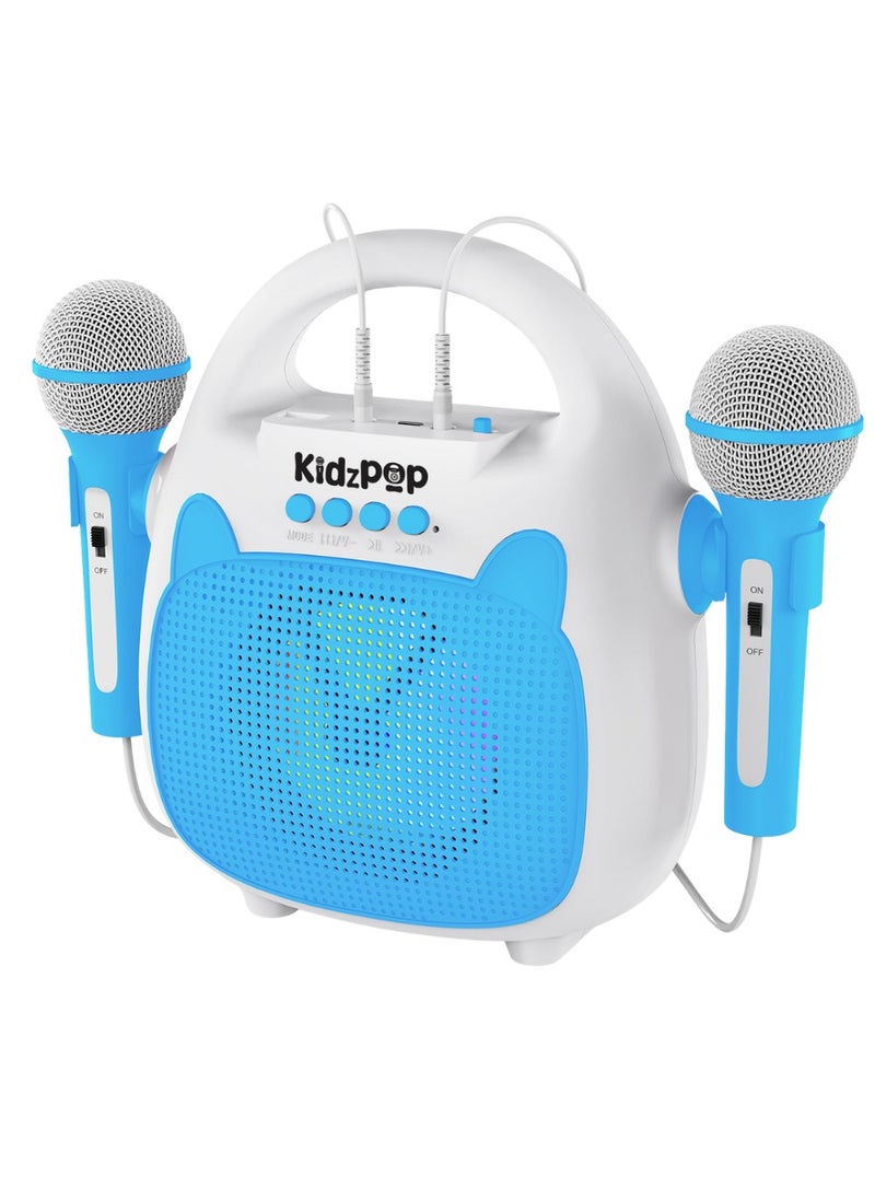 echo AUDIO Kids Karaoke Machine with Bluetooth, LED Lights & 2 Wired Microphones  - Image 1