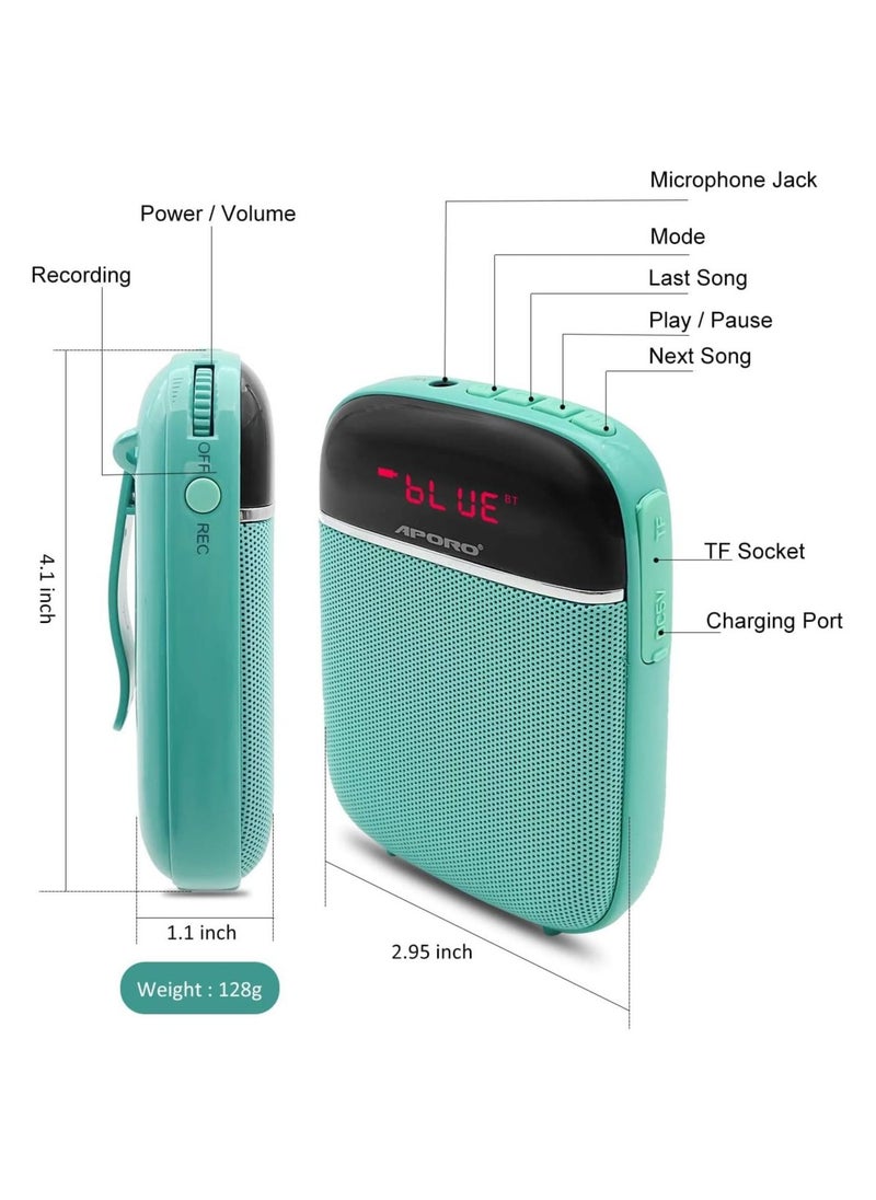 Generic - Portable Bluetooth Voice Amplifier, Rechargeable Wired Mini Speaker with Microphone, Use in Classroom, Meeting, Promotions and Outdoor Activities, for Teachers, Tour Guides, Coaches and More(Blue) - Image 1