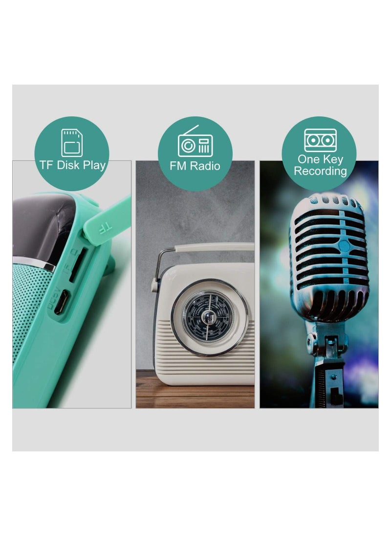 Generic - Portable Bluetooth Voice Amplifier, Rechargeable Wired Mini Speaker with Microphone, Use in Classroom, Meeting, Promotions and Outdoor Activities, for Teachers, Tour Guides, Coaches and More(Blue) - Image 1