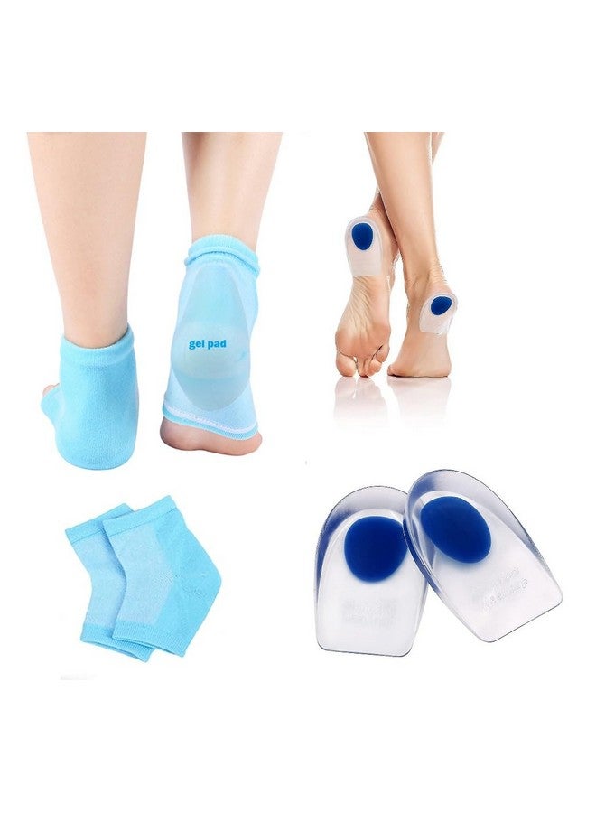 JYOT CREATION JYOT CREATION Silicone Gel Heel Socks For Dry Hard Cracked Heels Repair, Foot Care Support Cushion With Spa Botanical Gel Pad & With Heel Protector Insole Cups (Pack Of 2)(Gel socks & shoe gel pad) - Image 1