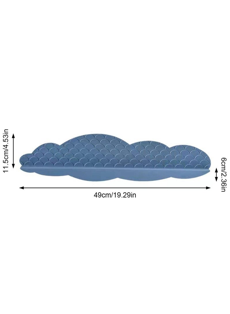 Silicone Sink Splash Guard, Water Splatter Protector for Kitchen and Bathroom Sinks, Non-Slip Suction Cup Base, Faucet Backsplash Guard, Dishwasher Safe, Blue