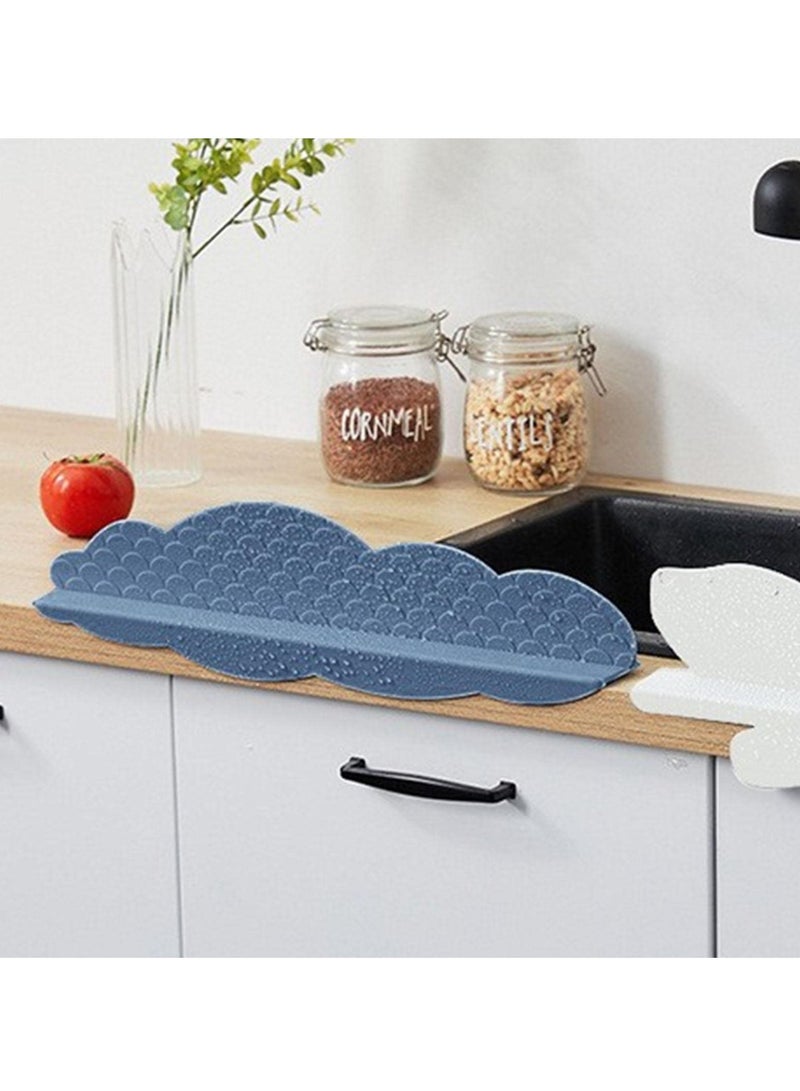 Silicone Sink Splash Guard, Water Splatter Protector for Kitchen and Bathroom Sinks, Non-Slip Suction Cup Base, Faucet Backsplash Guard, Dishwasher Safe, Blue