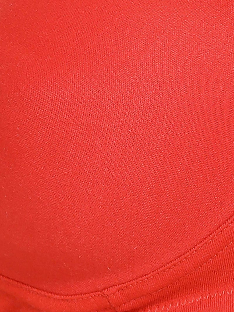 Clovia Women's Cotton Lightly Padded Wire Free T-Shirt Bra (BR1834P0434D_Red_34D) - Image 5