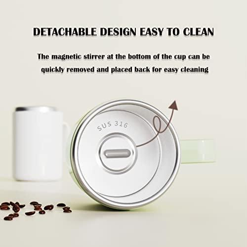 daasigwaa Rechargeable Self Stirring Mug - Magnetic Adsorption Charging | IPX7 | Electric Auto Mixing Stainless Steel Cup 400 ml/13.5 oz(Pink) - Image 5