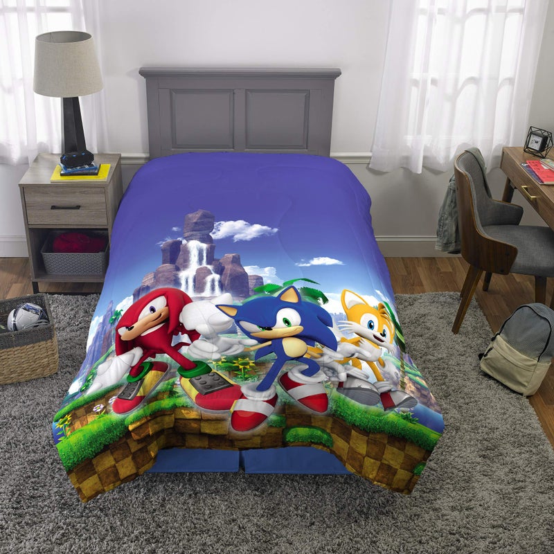 Franco Kids Bedding Super Soft Microfiber Reversible Comforter, Twin/Full, Sonic The Hedgehog, Anime - Image 4