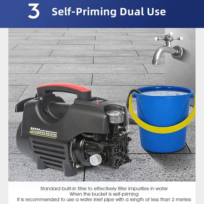 Favarey 2000W Electric High Pressure Washer, Power Washer with Hose, Detachable Water Gun, Electric Pressure Washer for Cleaning Cars, Fences, Pool, Patios - Image 4