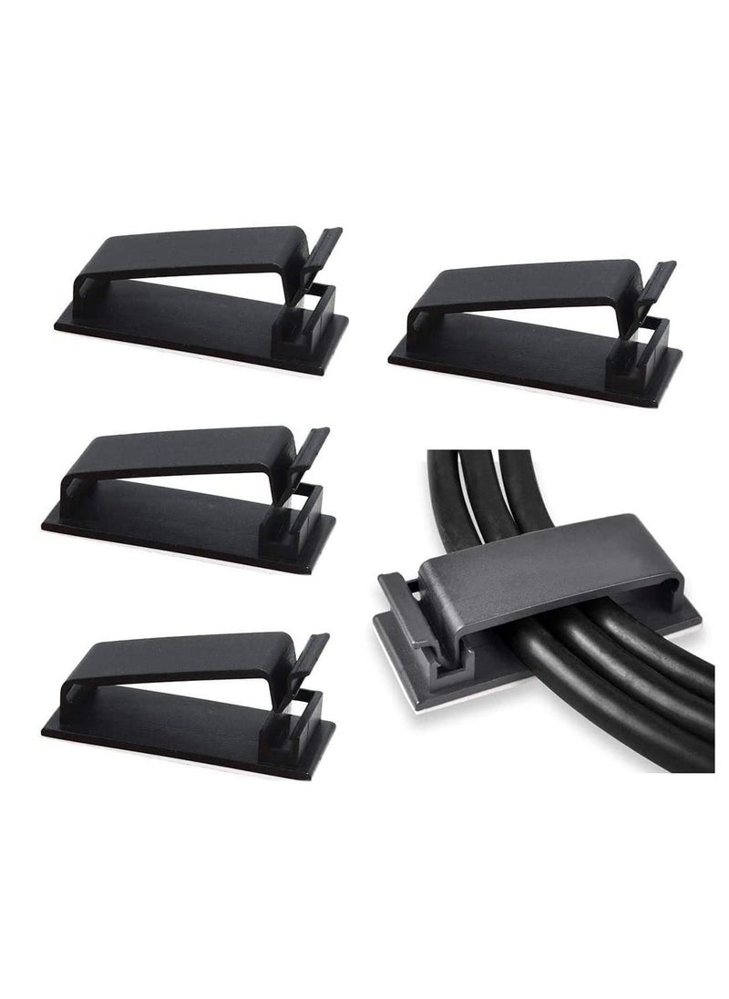 SYOSI - 50-Pcs Self Adhesive Cable Management Clips, Cable Organisers Wire Clips Cord Holder - Image 1