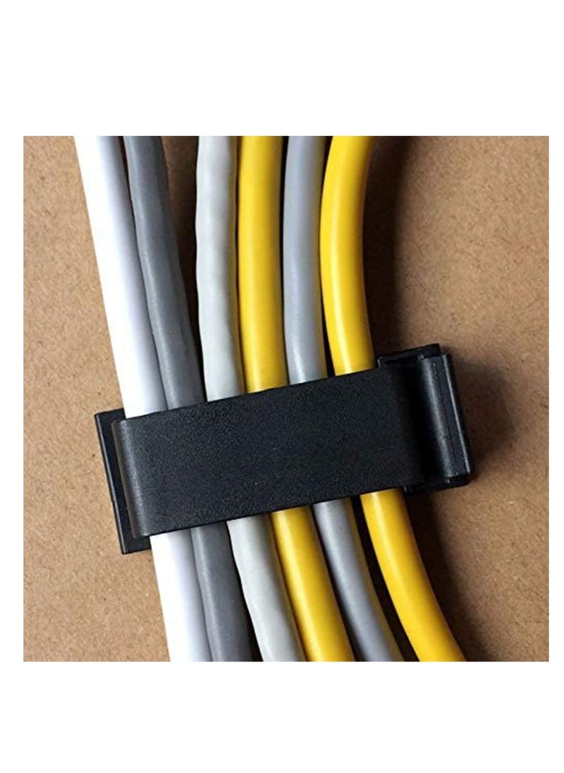 SYOSI - 50-Pcs Self Adhesive Cable Management Clips, Cable Organisers Wire Clips Cord Holder - Image 1