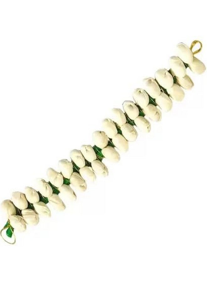 PALMATE Hair Gajra in Artificial Mogra Flower (White) Pack of 1 - Image 2