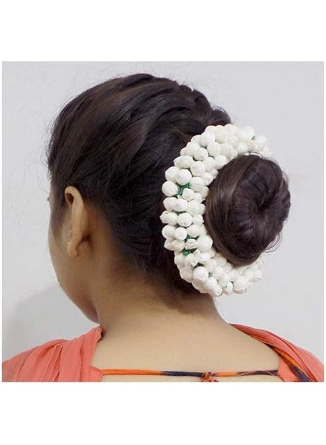 PALMATE Hair Gajra in Artificial Mogra Flower (White) Pack of 1 - Image 3