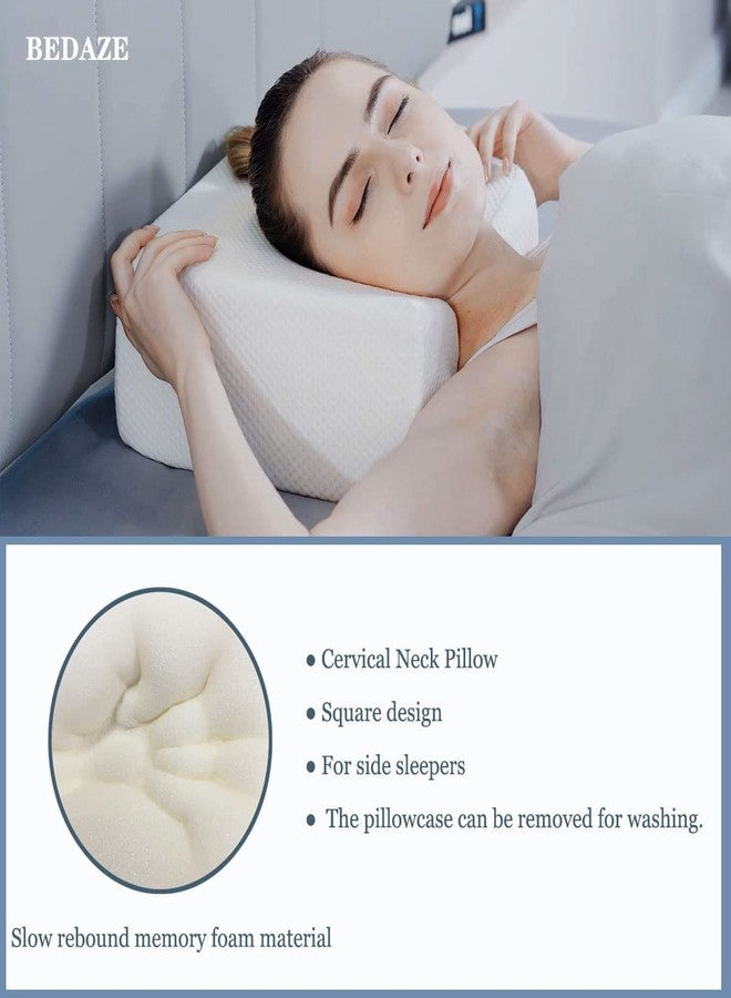 Hanlin The Cube Memory Foam Square Pillow for Side Sleepers, Ergonomic Support Cervical Head Cushion ,for Neck and Shoulder Pain Relief ,Vertebral Protection Thicker Bed (24‘’x12''x5''), White - Image 5