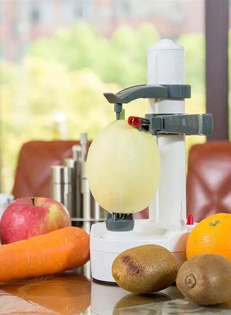 Stainless Steel Electric Fruit Peeler - Automatic Vegetable & Fruit Peeler with Adjustable Arm & Safe Hands-Free Design - 10-Second Fast Peeling for Potatoes, Apples & More - Battery Operated with Durable ABS & Stainless Steel Construction - Image 4