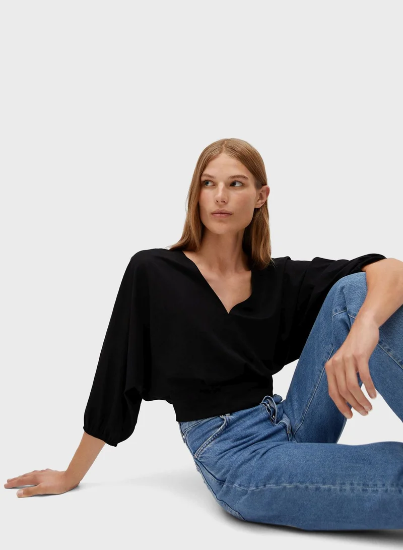 MANGO V-Neck Crop Top