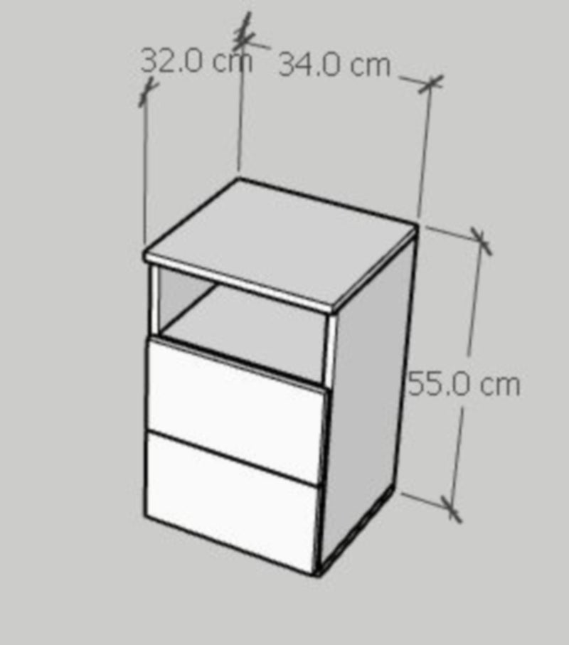 Furniture Store Modern MDF nightstand - Height 55 cm - Width 34 cm - Depth 32 cm, from Furniture Store. - Image 4