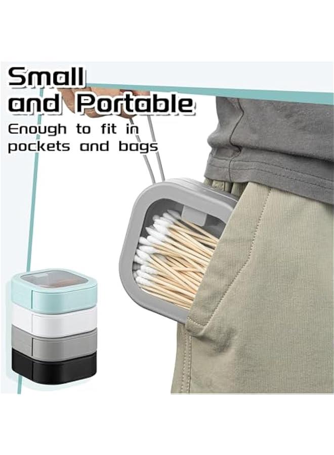 Arabest 4 Pcs Assorted Colors Hair Tie Organizer Portable Hair Accessory Storage Containers Stackable Tie Bobby Pin Holder Home Cotton Swab Dispenser Accessories Jewelry Organizer Box  - Image 4