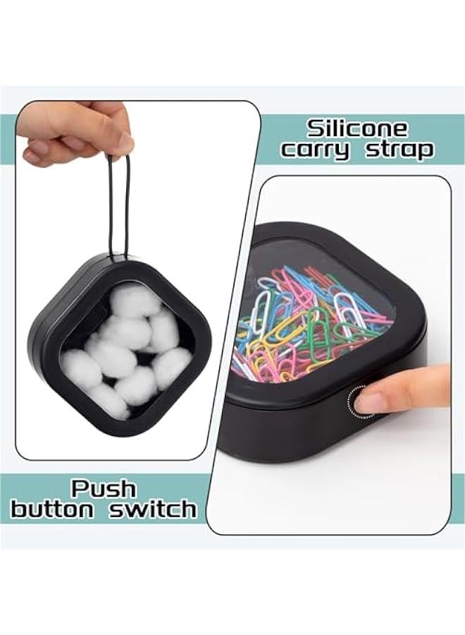 Arabest 4 Pcs Assorted Colors Hair Tie Organizer Portable Hair Accessory Storage Containers Stackable Tie Bobby Pin Holder Home Cotton Swab Dispenser Accessories Jewelry Organizer Box  - Image 5