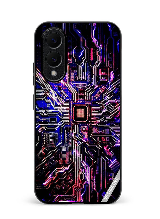 VR CREATIVE Protective Case Cover For Samsung Galaxy S25 Edge Techno Color Design Multicolour