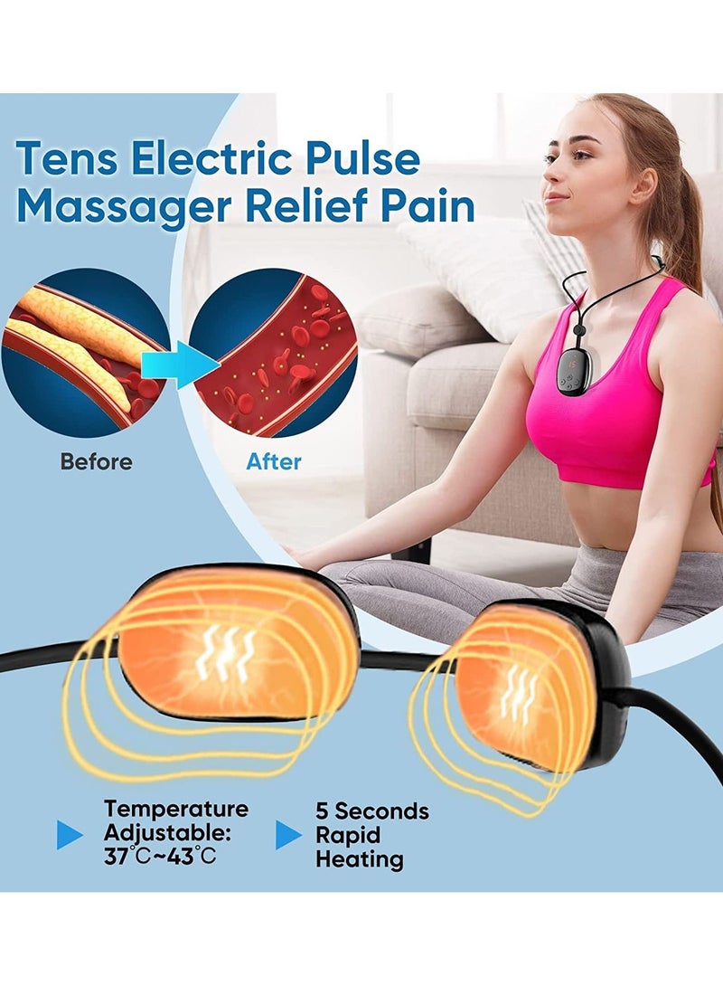 Sharpdo EMS Neck Acupoints Massage Lymphvitic Device, Intelligent Neck Massager with Heat, EMS Lymphatic Drainage Neck Massager, 5 Modes, 15 Gears, Portable Electric Pulse Neck Massage - Image 4