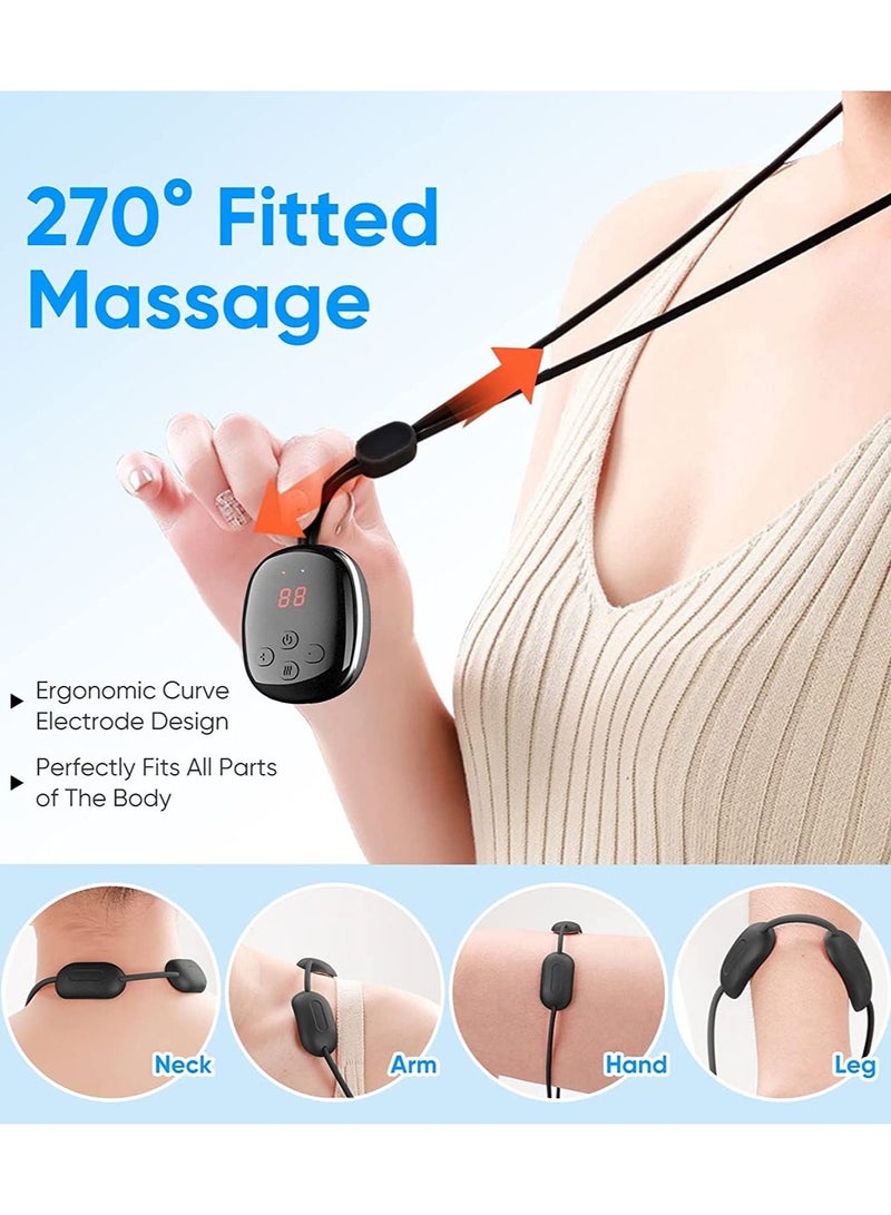 Sharpdo EMS Neck Acupoints Massage Lymphvitic Device, Intelligent Neck Massager with Heat, EMS Lymphatic Drainage Neck Massager, 5 Modes, 15 Gears, Portable Electric Pulse Neck Massage - Image 5