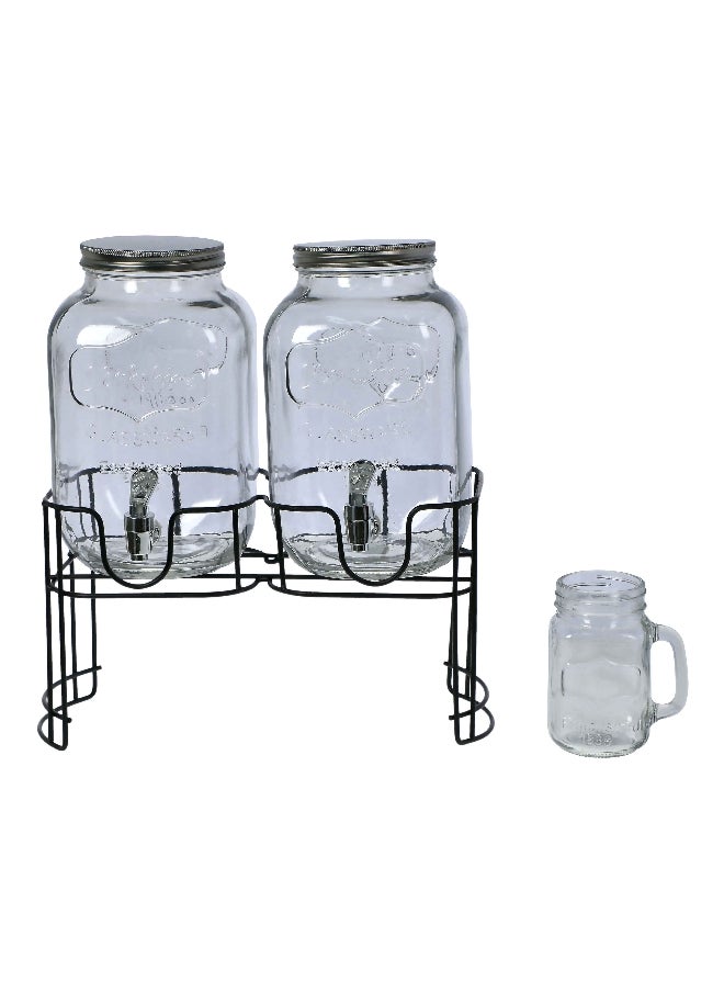 Milberg 4-Piece Ridged Designed Beverage Dispenser Set 7.5 L 22101157 / 8087  - Image 1