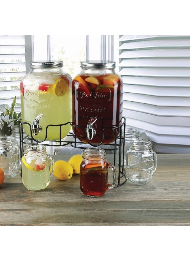 Milberg 4-Piece Ridged Designed Beverage Dispenser Set 7.5 L 22101157 / 8087  - Image 2