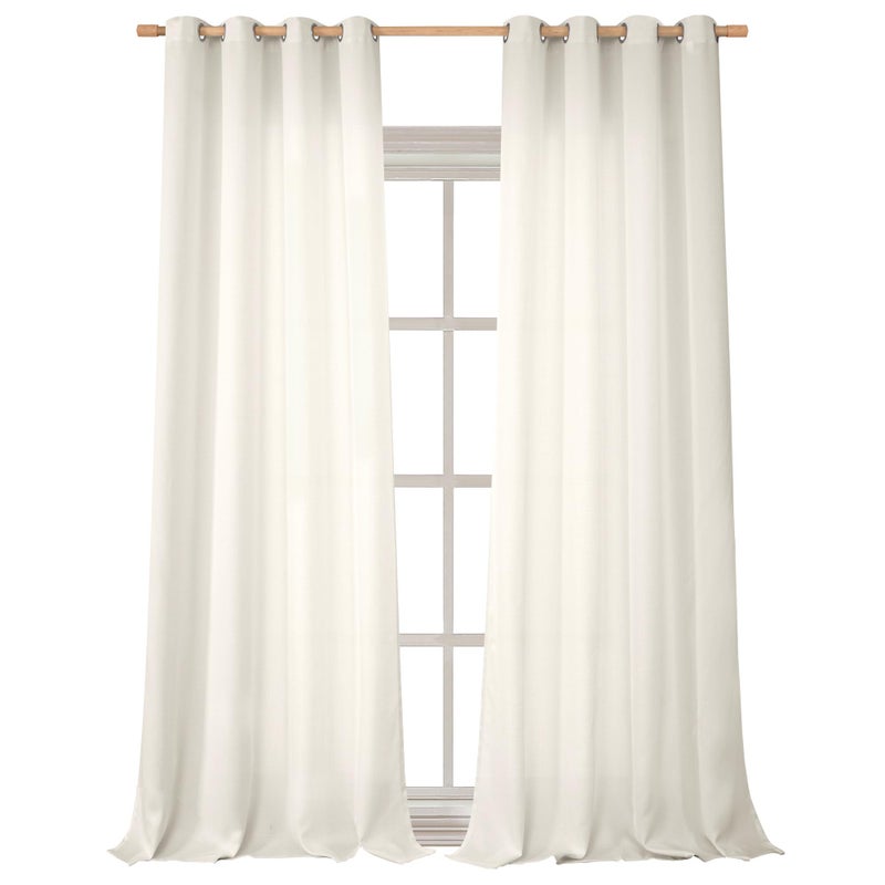 BGment بجلات 120 بوصة ستائر طويلة طويلة لغرفة المعيشة أرضية عالية السقف الستائر ذات المظهر الشبيهة بكثافة الخيش السمي - Image 1