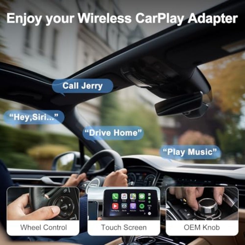 محول CarPlay اللاسلكي لأجهزة iPhone وAndroid Auto 2 في 1، ترقية سلكي إلى لاسلكي مع اتصال تلقائي، توصيل وتشغيل USB/Type C للسيارات مع CarPlay سلكي مدمج، تحديثات OTA مدى الحياة - Image 4