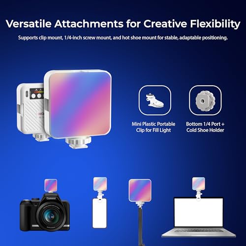 Digitek (LED-D6W RGB) Portable Mini RGB LED Video Light with inbuild Battery & 360° HSI, 3000K-6000K, 8-Level Control, 9 Special FX Modes, Type-C Charging, 2hr Battery, for Photography & Videoshoots - Image 5