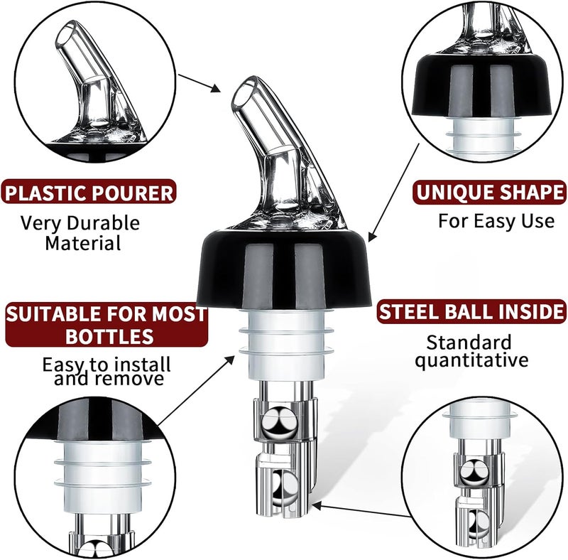 SuproBarware Automatic Measured Bottle Pourer - Quick Shot Spirit Measure Pourer Drinks Wine Cocktail Dispenser Home Bar Tools - 2 pack 1.5oz - Image 2