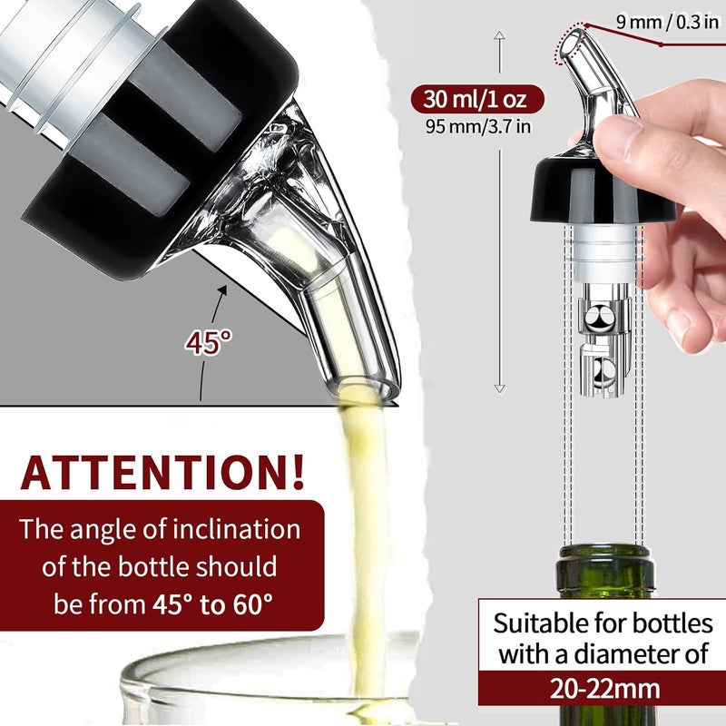 SuproBarware Automatic Measured Bottle Pourer - Quick Shot Spirit Measure Pourer Drinks Wine Cocktail Dispenser Home Bar Tools - 2 pack 1.5oz - Image 3