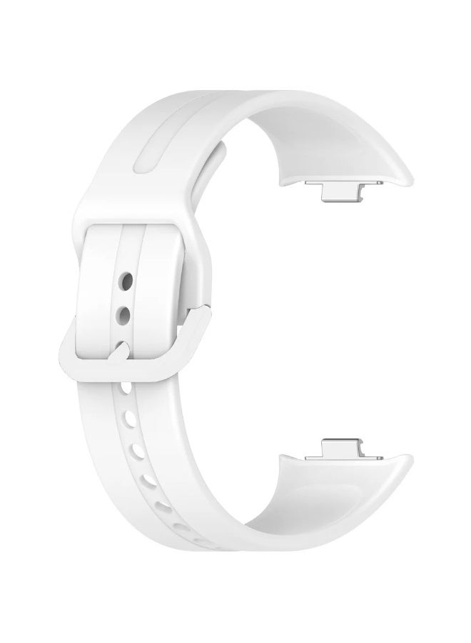 سوارسيليكون لساعات ريد وتش 5 و4 الذكية وسوار شاومى مى باند 8/9 برو- ابيض - Image 1