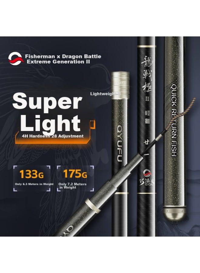Skiofishes Dragon Battle Ultra-light Small All-purpose Rod, Ultra-hard Fishing Rod, Hand Rod, Top Ten Brands, Crucian Carp Rod, 8.1m, 4h28 Actio - Image 1