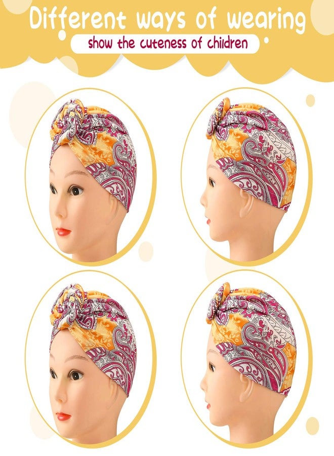 Geyoga غيوغا 3 قطع قبعات سرطان الأطفال عقدة أفريقية عمامة مسبقة الربط غطاء رأس قطن ناعم مرن للأولاد والبنات (نمط كلاسيكي) - Image 4