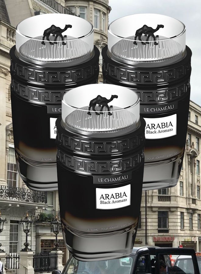 لو شامو 3 قطع عطر أرابيا بلاك أروماتو للرجال 100 مل - Image 1