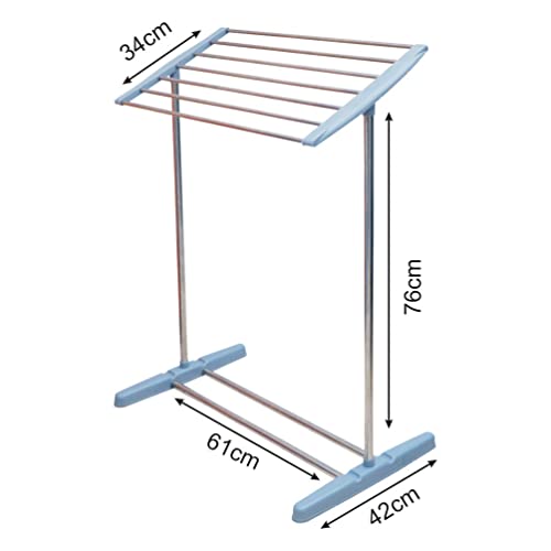 DISHIN Swamey Stainless Steel Mobile Towel Stand, Floor-Standing Multi-Functional Foldable Balcony Rack, Space-Saving Drying Holder, Mini Cloth Hanger for Indoor and Outdoor Use - Image 4