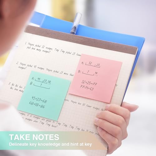 OSBOO Sticky Notes 3x3inch, 8 Pads Self-Stick Notes, 8 Pastel Multi Colors with Gray Note Pads, Suitable for School, Home, Office, 80 Sheets/Pad - Image 4