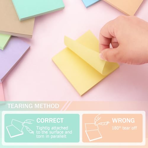 OSBOO Sticky Notes 3x3inch, 8 Pads Self-Stick Notes, 8 Pastel Multi Colors with Gray Note Pads, Suitable for School, Home, Office, 80 Sheets/Pad - Image 5