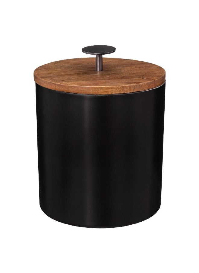 Secret de Gourmet - Double Wall Round Shape Ice Bucket Black and Brown 15.5 x 19 cm 194905 - Image 1
