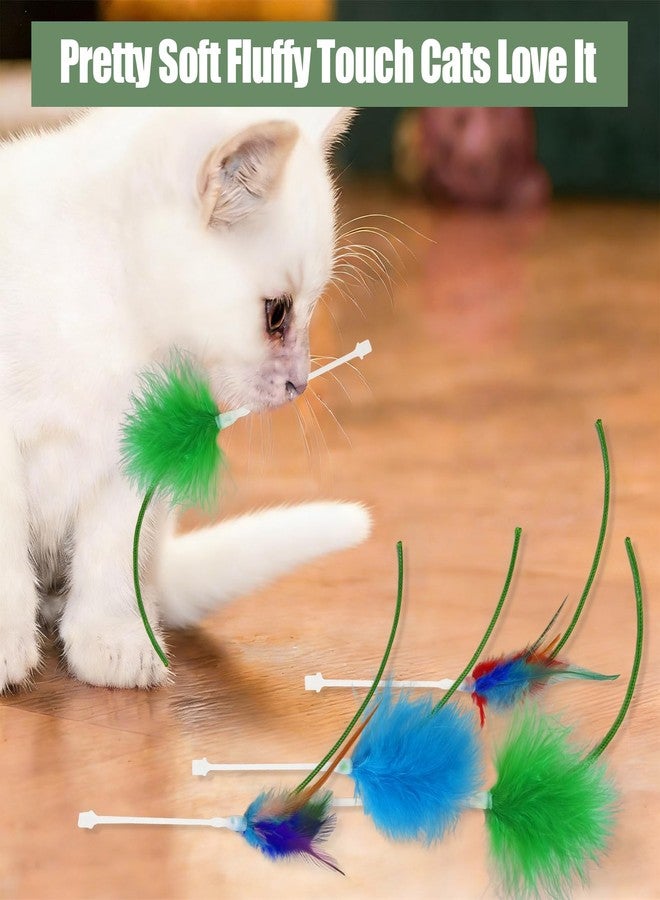 Hokoad 6 Pcs Cat Feather Toys Replacement Compatible with P43, 3 Colors Cat Toy Wand Refills, Cat Toy Feathers Refill, Interactive Cat Teaser Wand Attachments, Only Accessories - Image 5