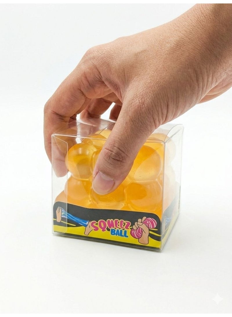 Squeez Ball Foam Bubble Cube Stress Toy - Assorted Colors - Image 2