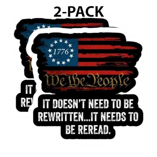 eDesign 2Pack We The People American Flag Vinyl Sticker Decal 4 Inches United States Patriotic Car Decals for Truck SUV Van Window Bumper Wall Laptop Tablet Waterbottle and Any Smooth Surface - Image 3