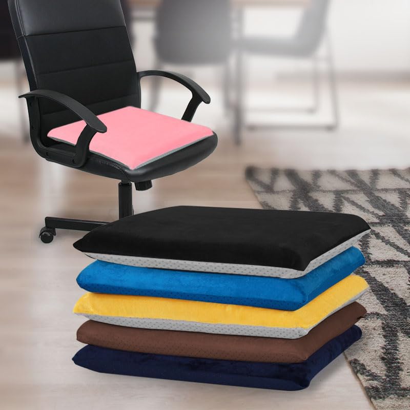 Augld Square Chair Seat Cushion Memory Foam Chair Cushion for Kitchen, Dining,Office or Car 18x18 in Black - Image 2