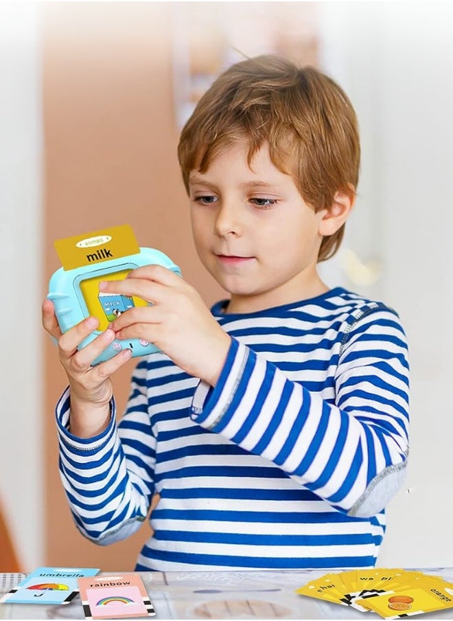 null - Children's Early Learning Smart Card Machine – Educational Puzzle Toy with English Cards and Stories (Blue) - Image 1