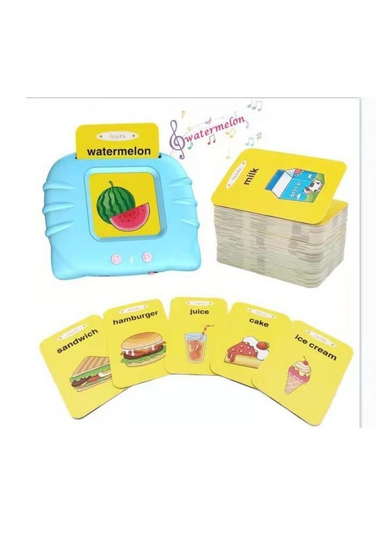 null - Children's Early Learning Smart Card Machine – Educational Puzzle Toy with English Cards and Stories (Blue) - Image 1