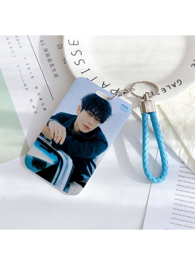 NIBEMINENT 1 - Piece GOT7 Kpop Photo Card Holder Pendant Key Chain ID Badge Holder ID Card Holder Photo Card Protector for School ID Office ID Access Card for Women Girls
